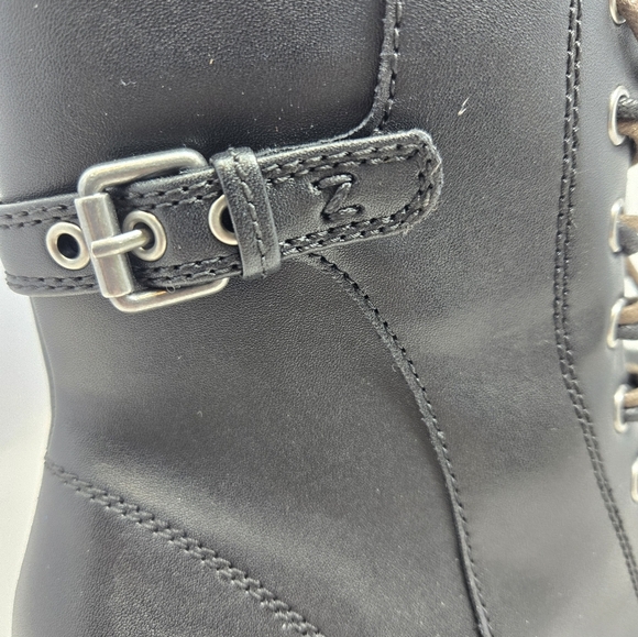 Zodiac Combat Women's Paxon Boots Sz 9.5M Black Faux Leather Lace & Zip Heeled - Picture 11 of 13